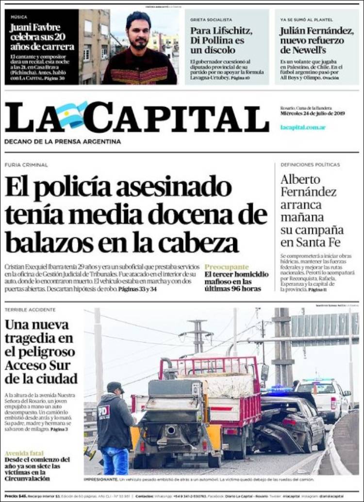 Portada de La Capital - Rosario (Argentina)