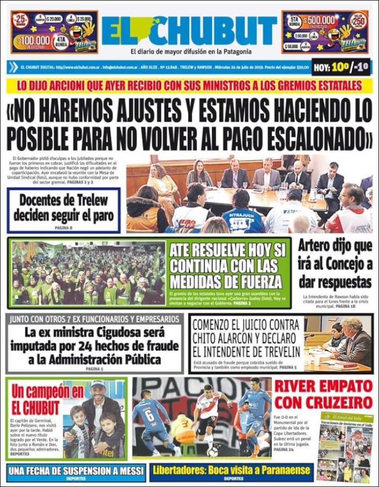 Portada de El Chubut (Argentina)