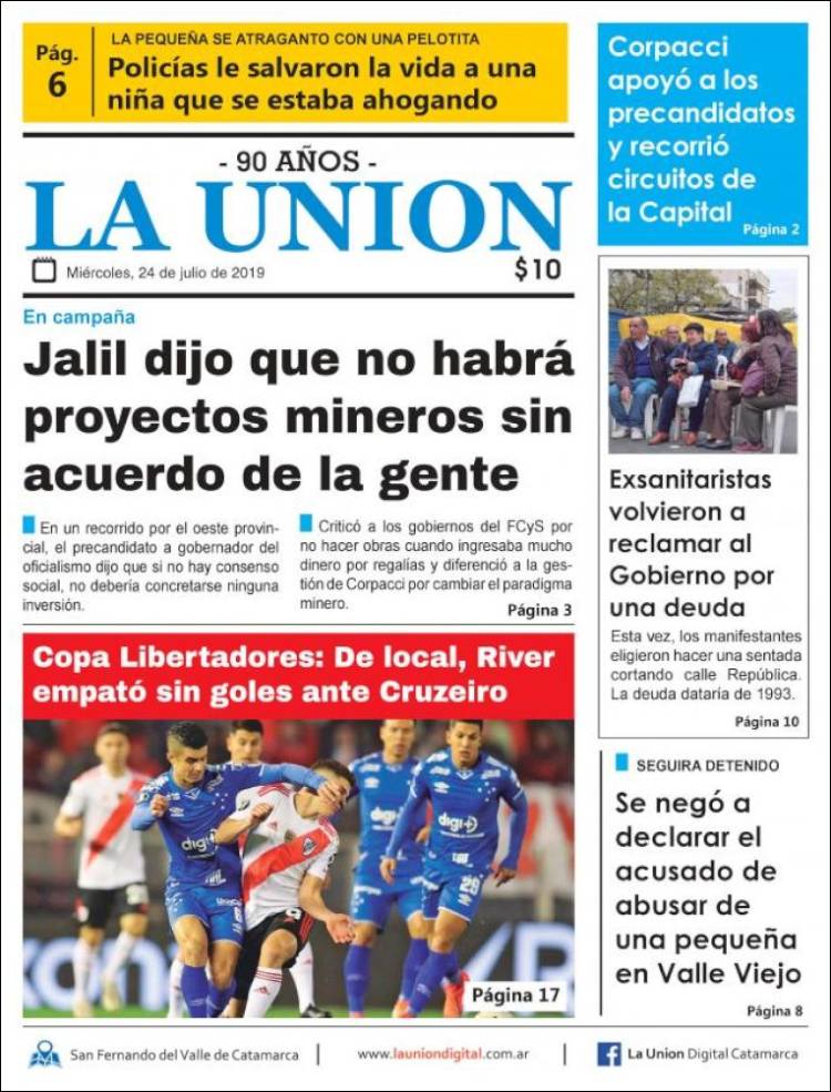 Portada de La Unión (Argentina)