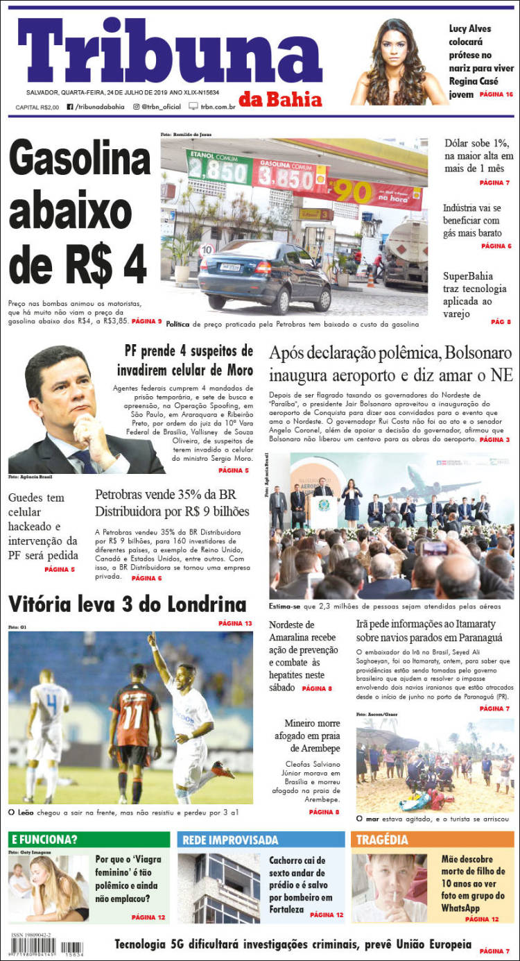 Portada de Tribuna da Bahia (Brasil)