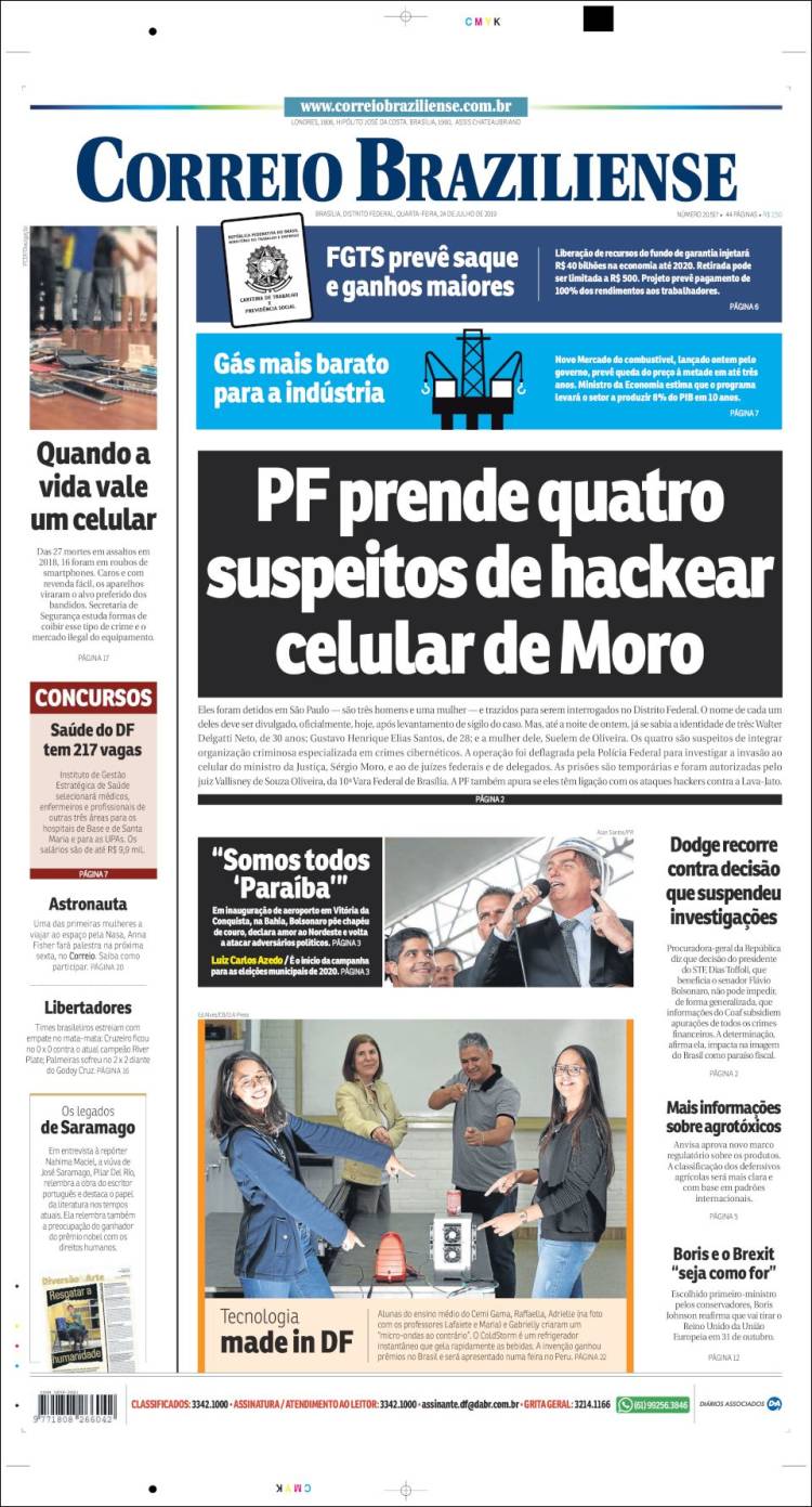 Portada de Correio Braziliense (Brasil)