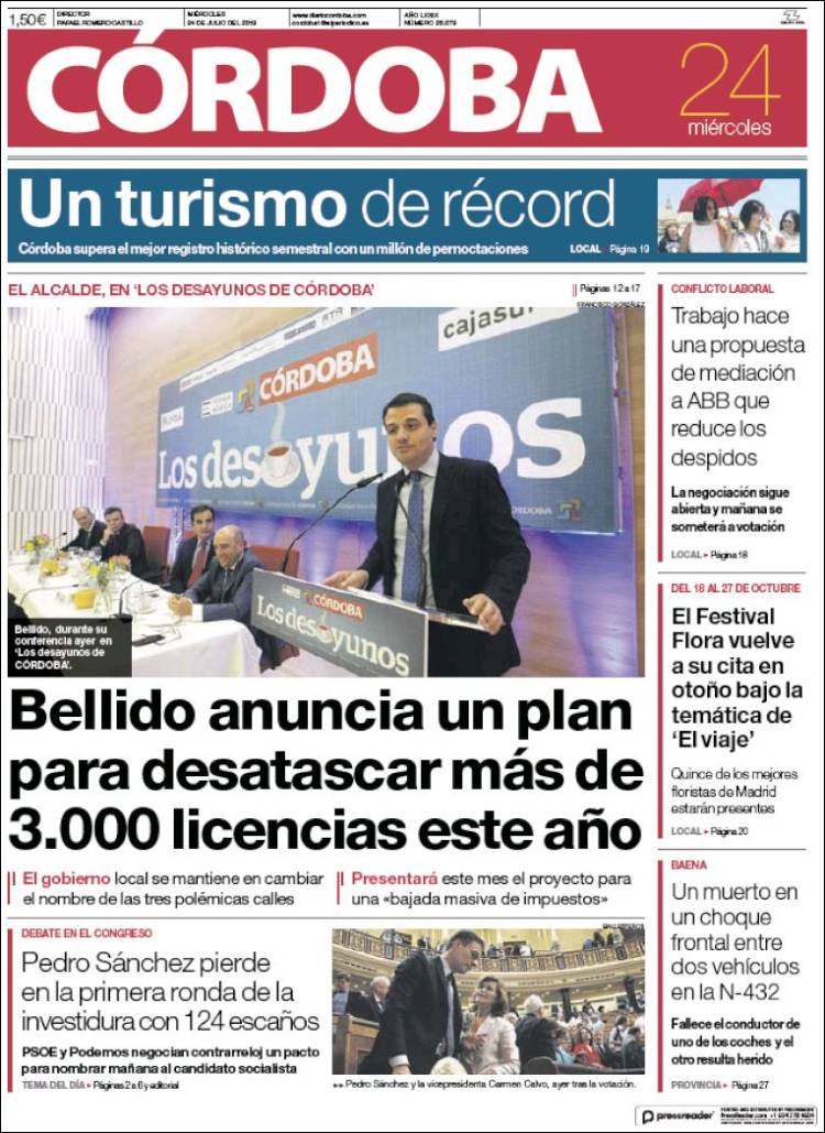 Portada de Diario de Córdoba (España)