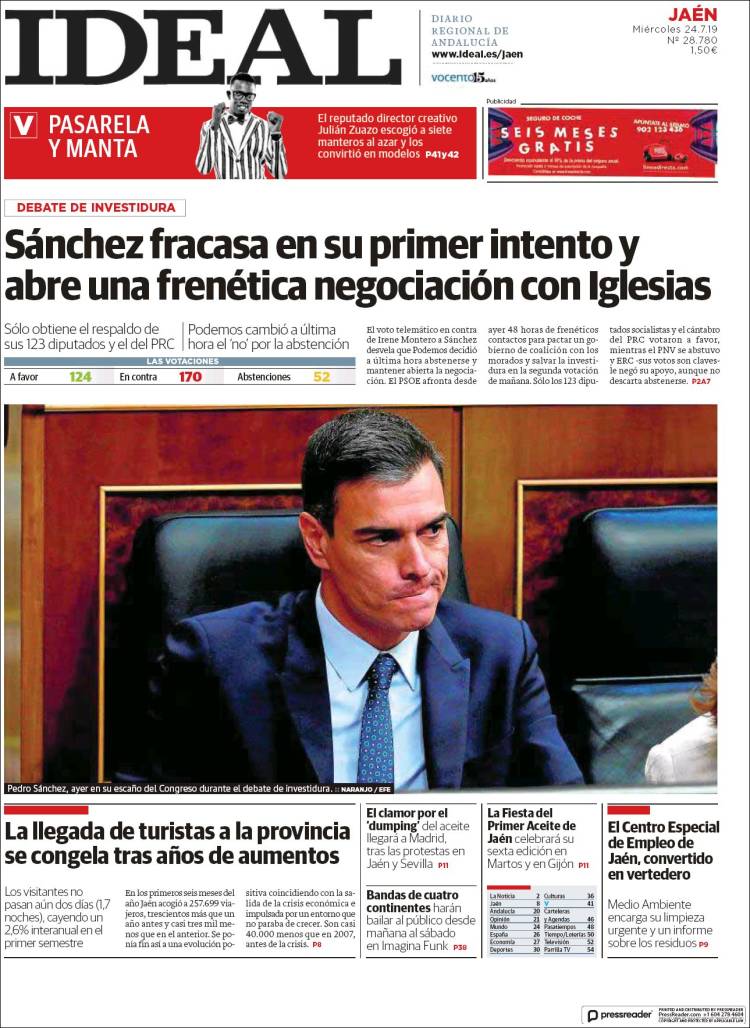 Portada de El Ideal de Jaén (España)