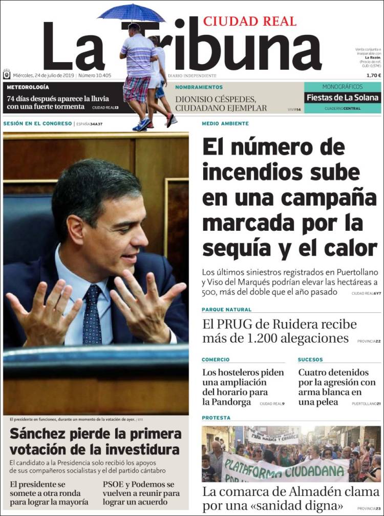 Portada de La Tribuna de Ciudad Real (España)