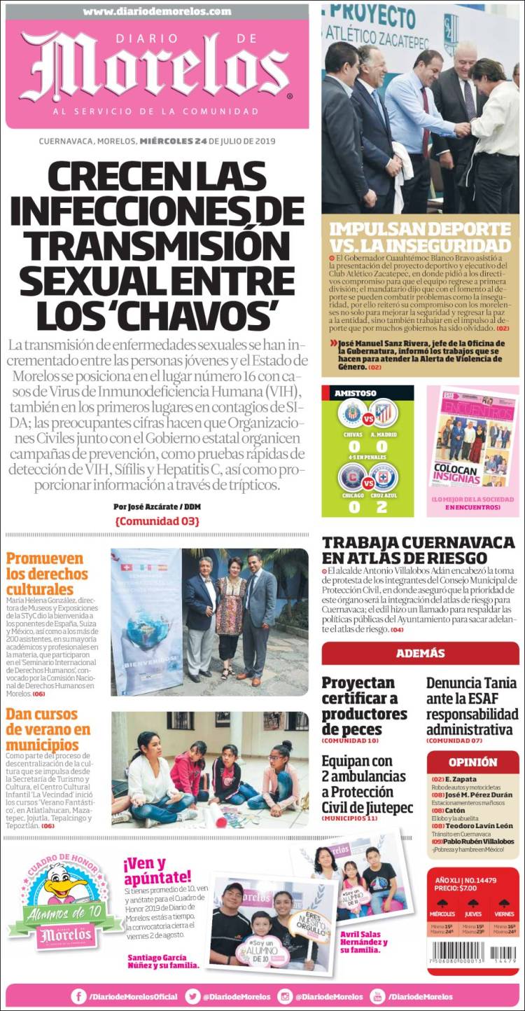 Portada de Diario de Morelos (M&eacute;xico)
