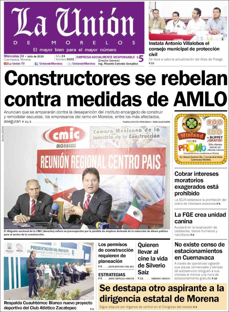 Portada de La Unión de Morelos (M&eacute;xico)