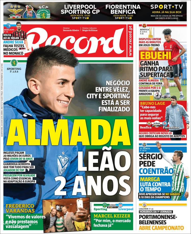Portada de Record (Portugal)
