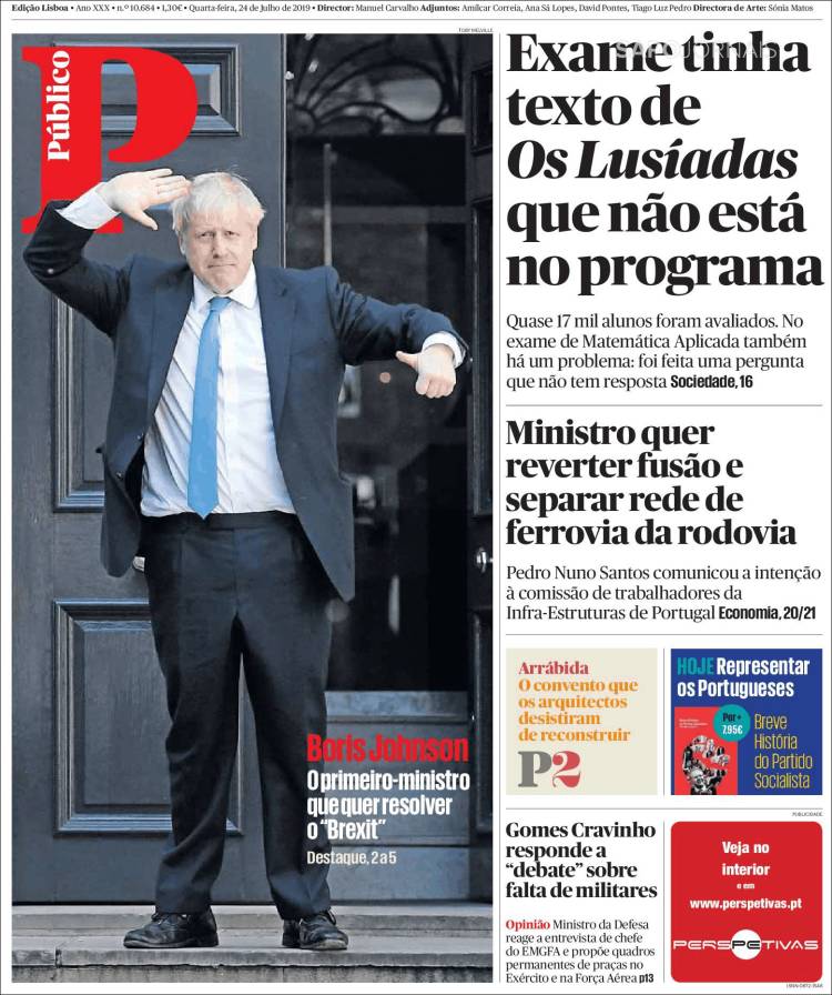 Portada de Público (Portugal)