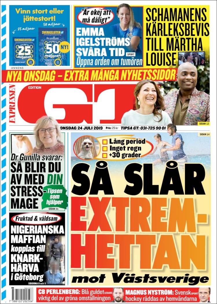 Portada de Göteborgstidningen (Suecia)