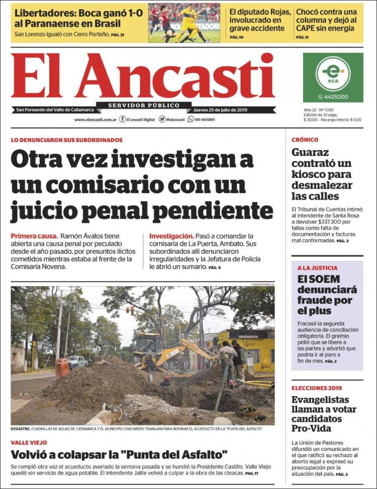 Portada de El Ancasti (Argentina)