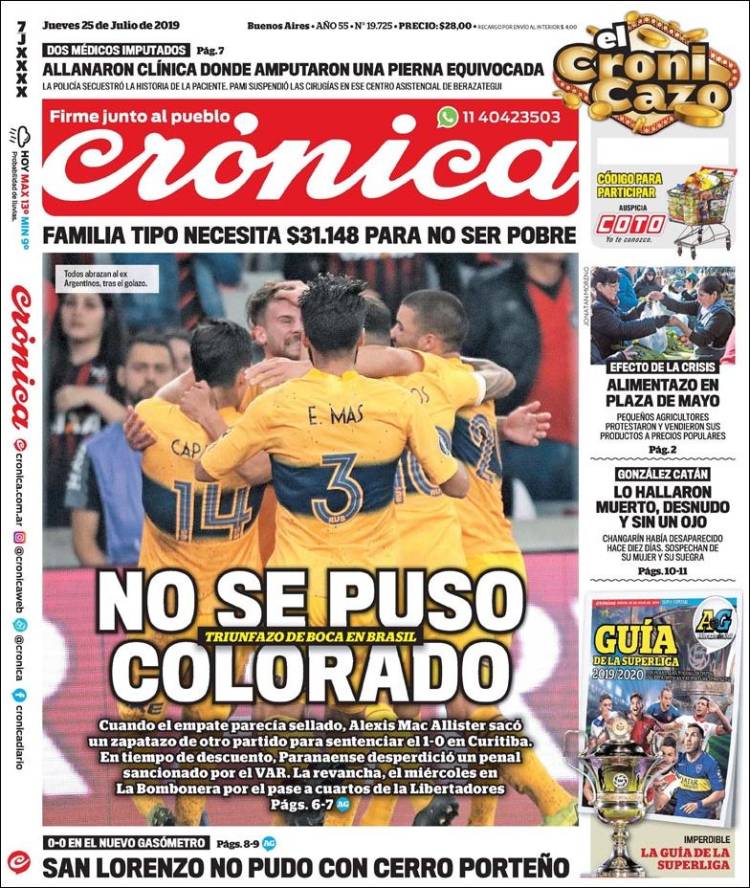 Portada de Crónica (Argentina)