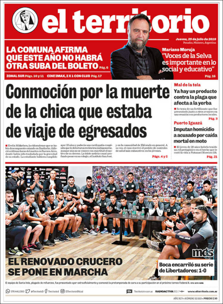 Portada de El Territorio (Argentina)