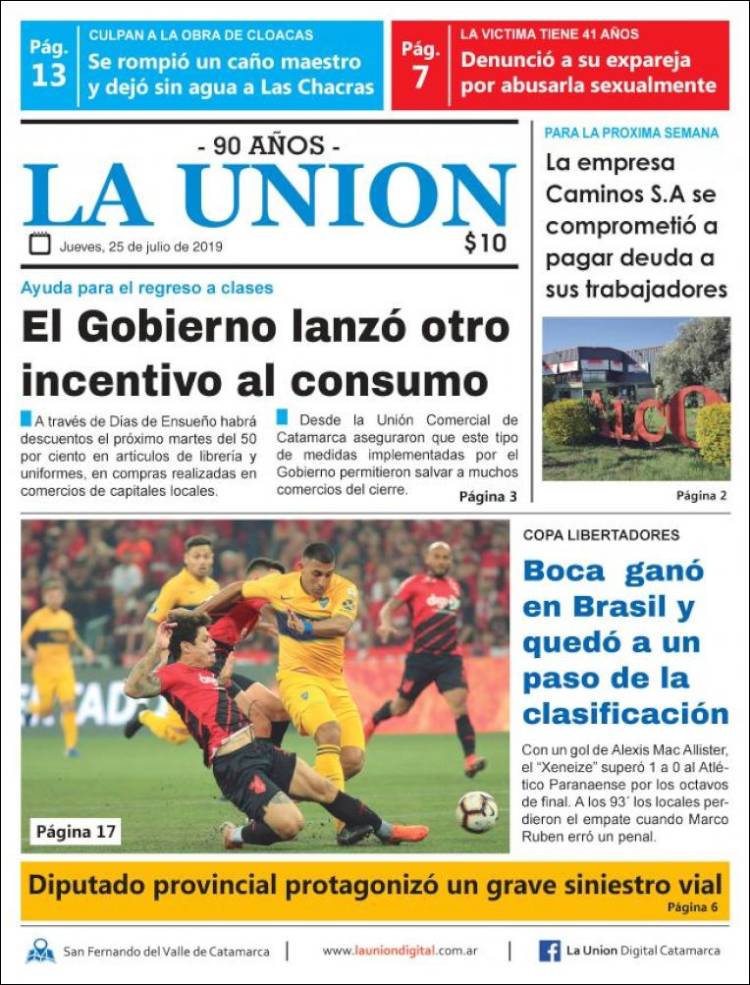 Portada de La Unión (Argentina)