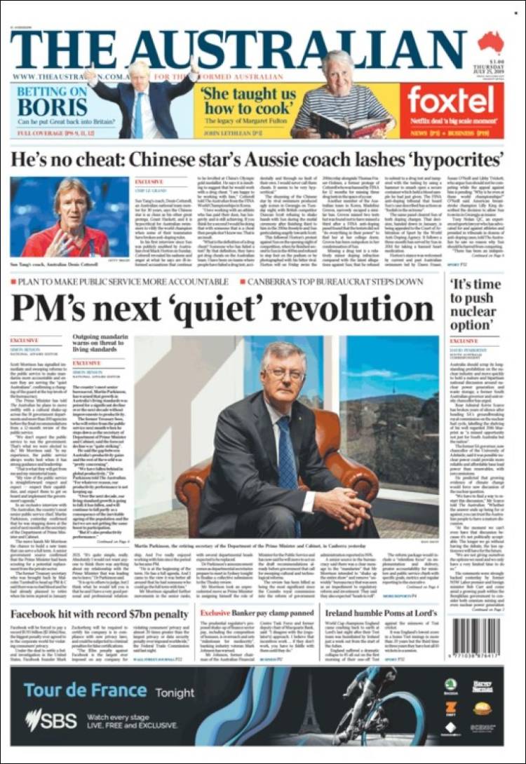 Portada de The Australian (Australia)