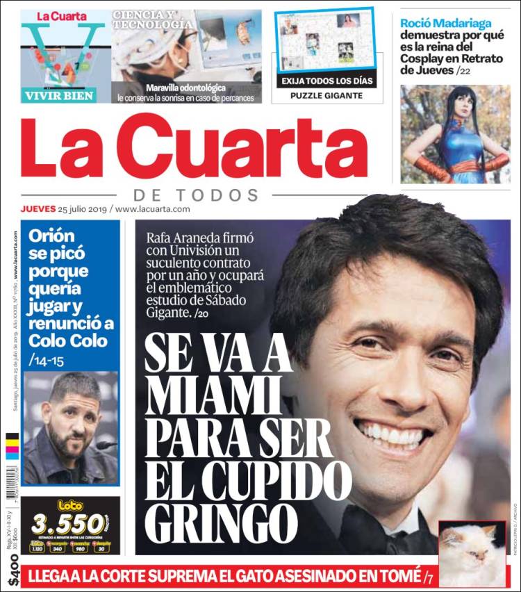 Portada de La Cuarta (Chile)