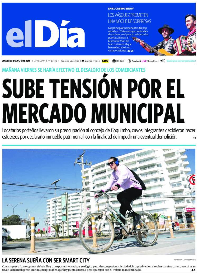 Portada de El Día (Chile)