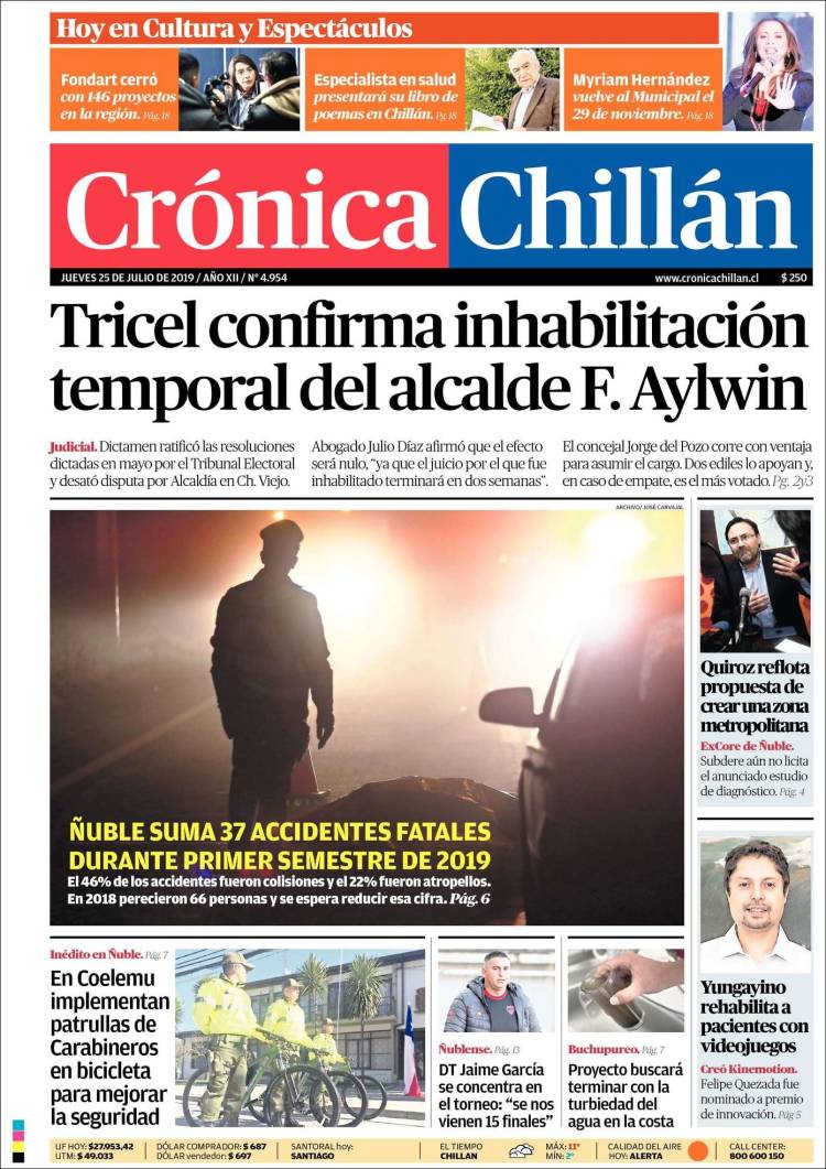 Portada de Crónica Chillán (Chile)