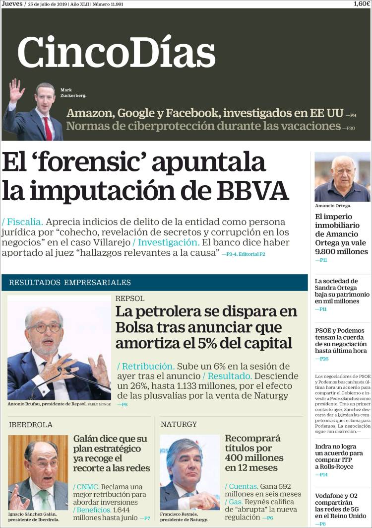 Portada de Cinco Días (Espa&ntilde;a)