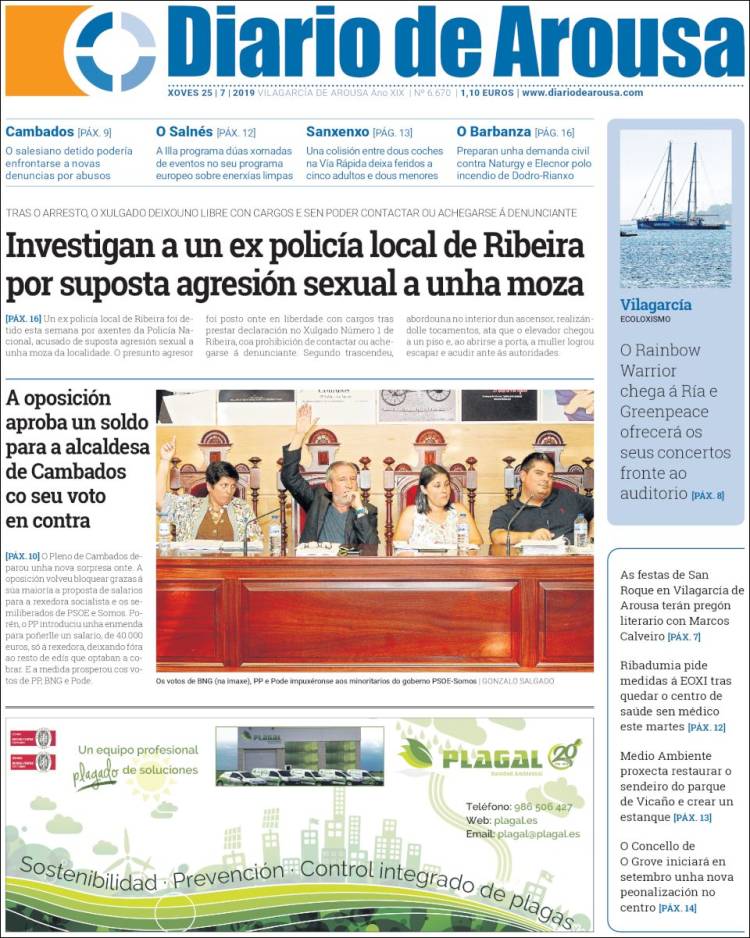 Portada de Diario de Arousa (Espa&ntilde;a)