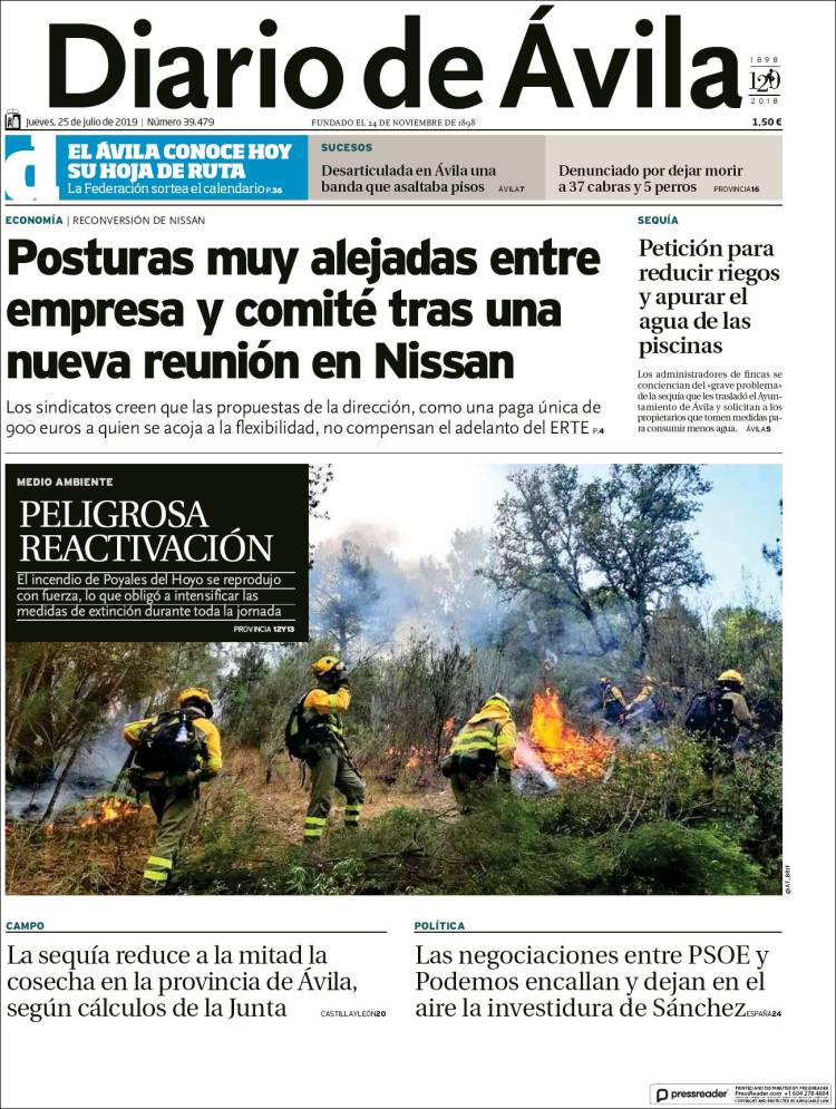 Portada de Diario de Ávila (Espa&ntilde;a)