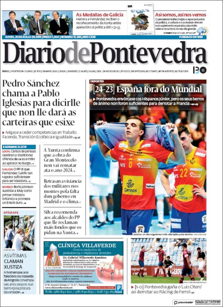 Portada de Diario de Pontevedra (Espa&ntilde;a)