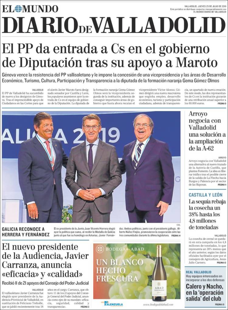 Portada de Diario de Valladolid (Espa&ntilde;a)