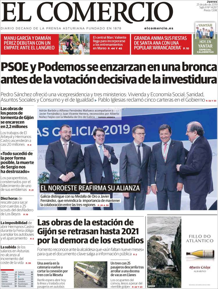 Portada de El Comercio - Gijón (Espa&ntilde;a)