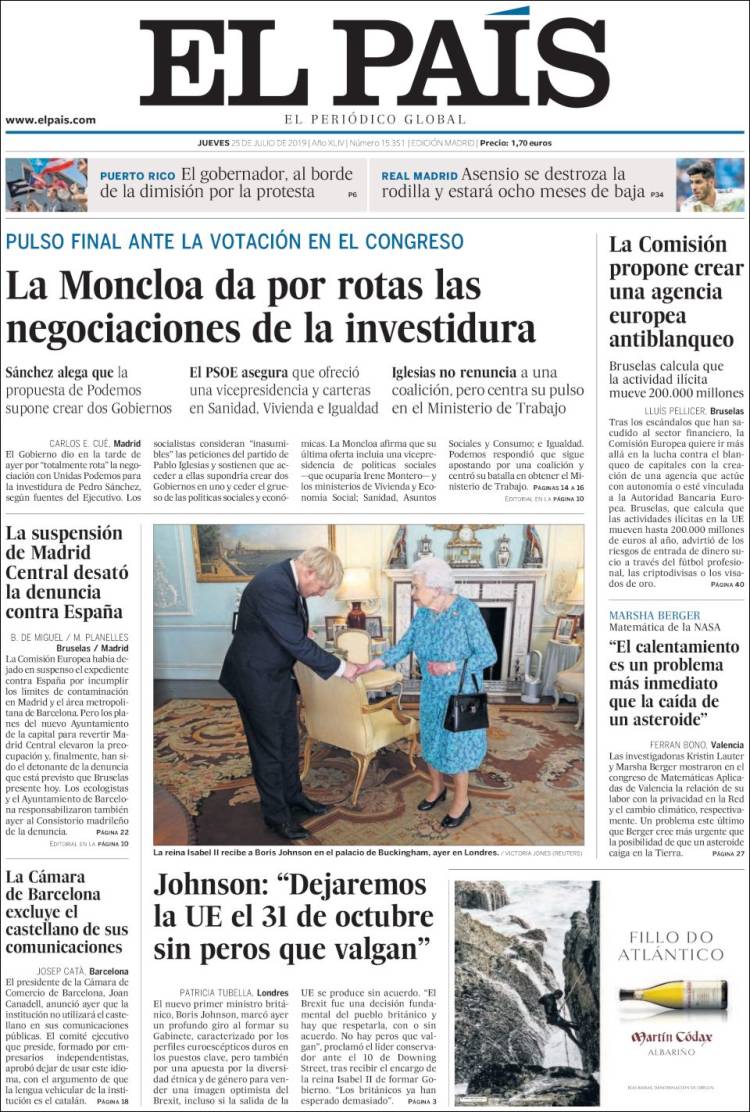 Portada de El País (Espa&ntilde;a)