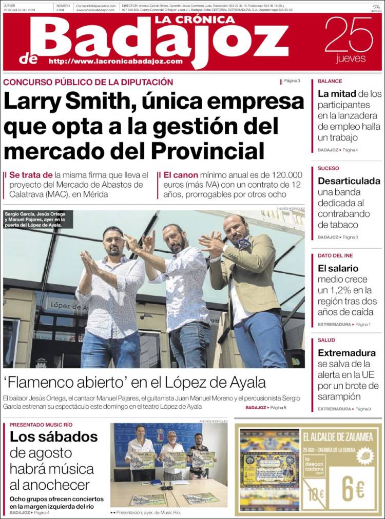 Portada de El Periódico de Extremadura (Espa&ntilde;a)