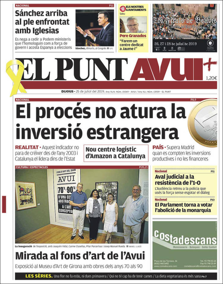 Portada de El Punt Avui (Espa&ntilde;a)