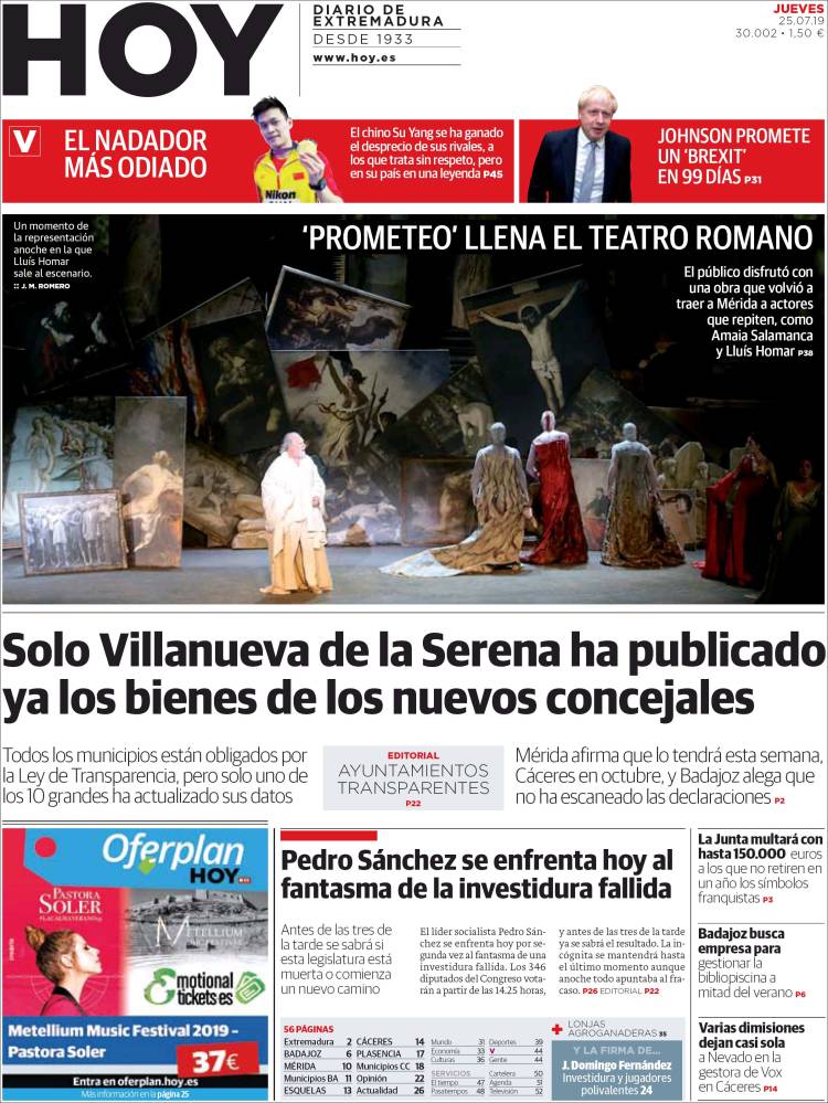 Portada de Hoy - Badajoz (Espa&ntilde;a)