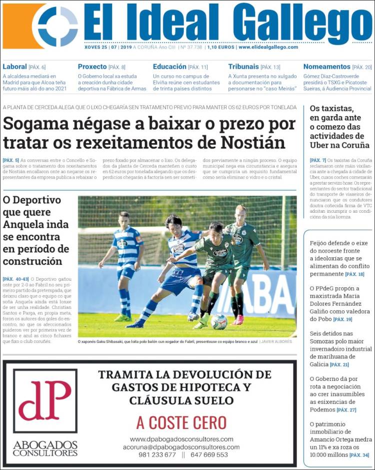 Portada de El Ideal Gallego (Espa&ntilde;a)