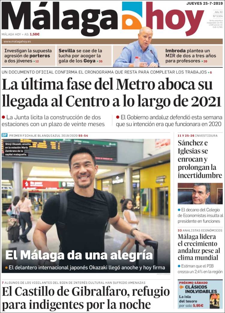 Portada de Málaga Hoy (Espa&ntilde;a)