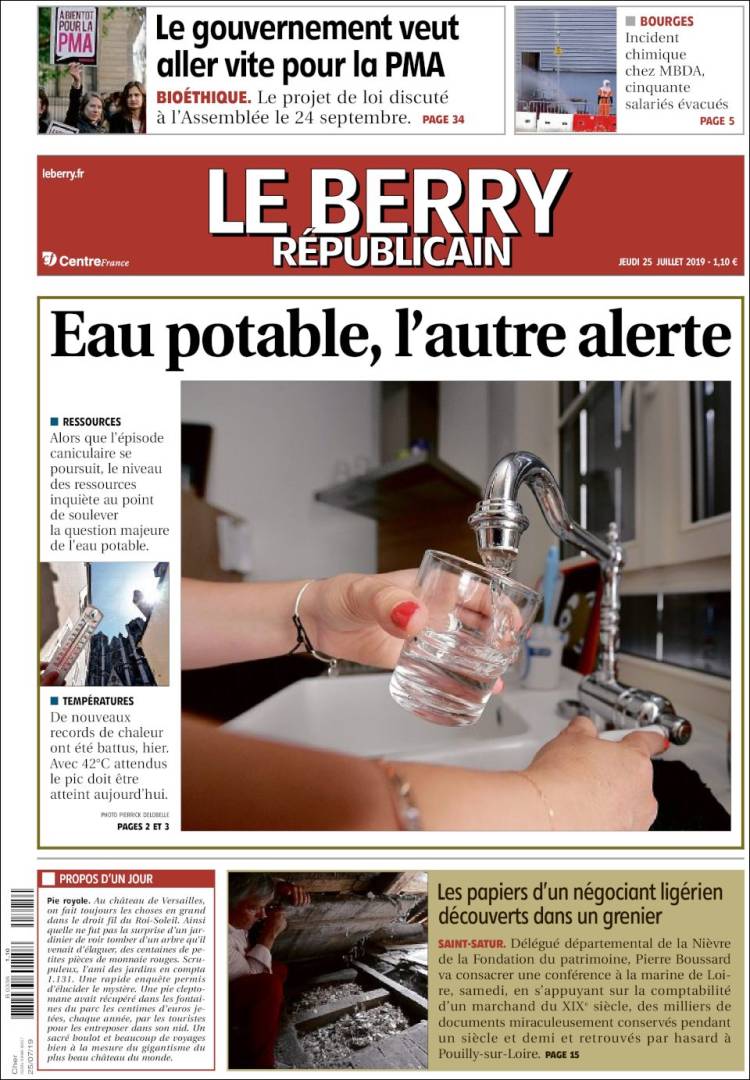 Portada de Berry Republicain (Francia)