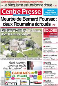 Portada de Centre Presse (Francia)