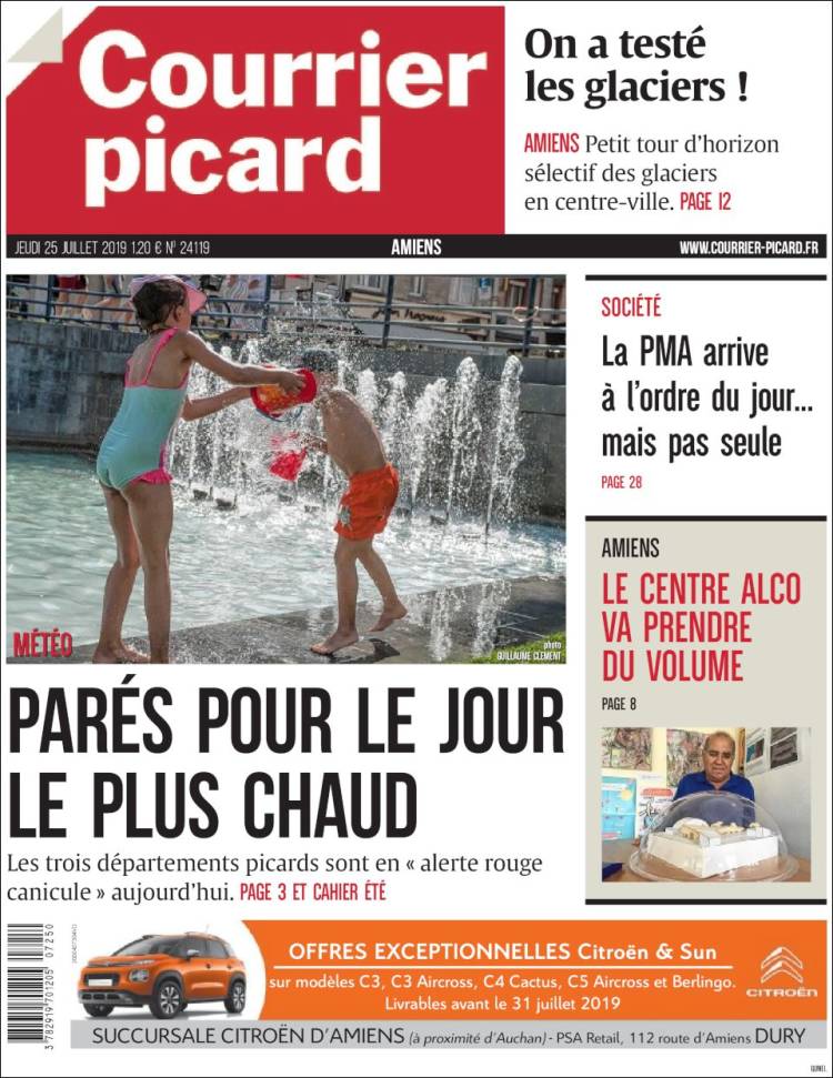 Portada de Courrier Picard (Francia)