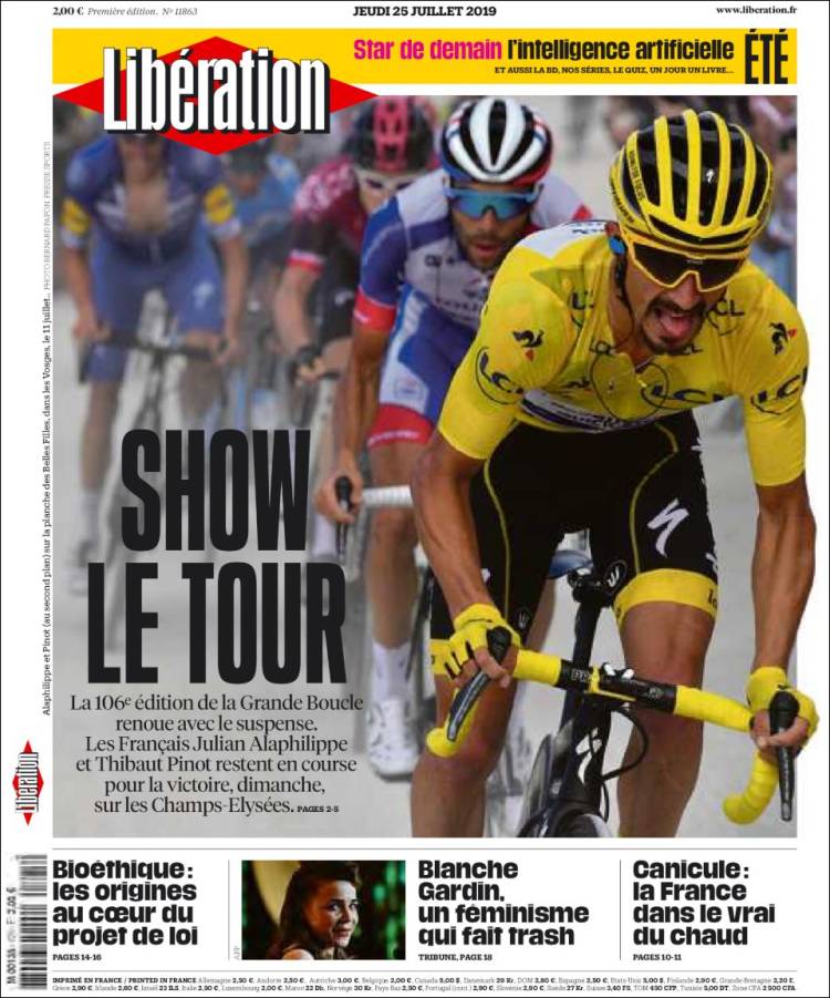 Portada de Libération (Francia)