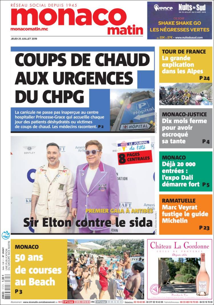 Portada de Nice-Matin (Francia)