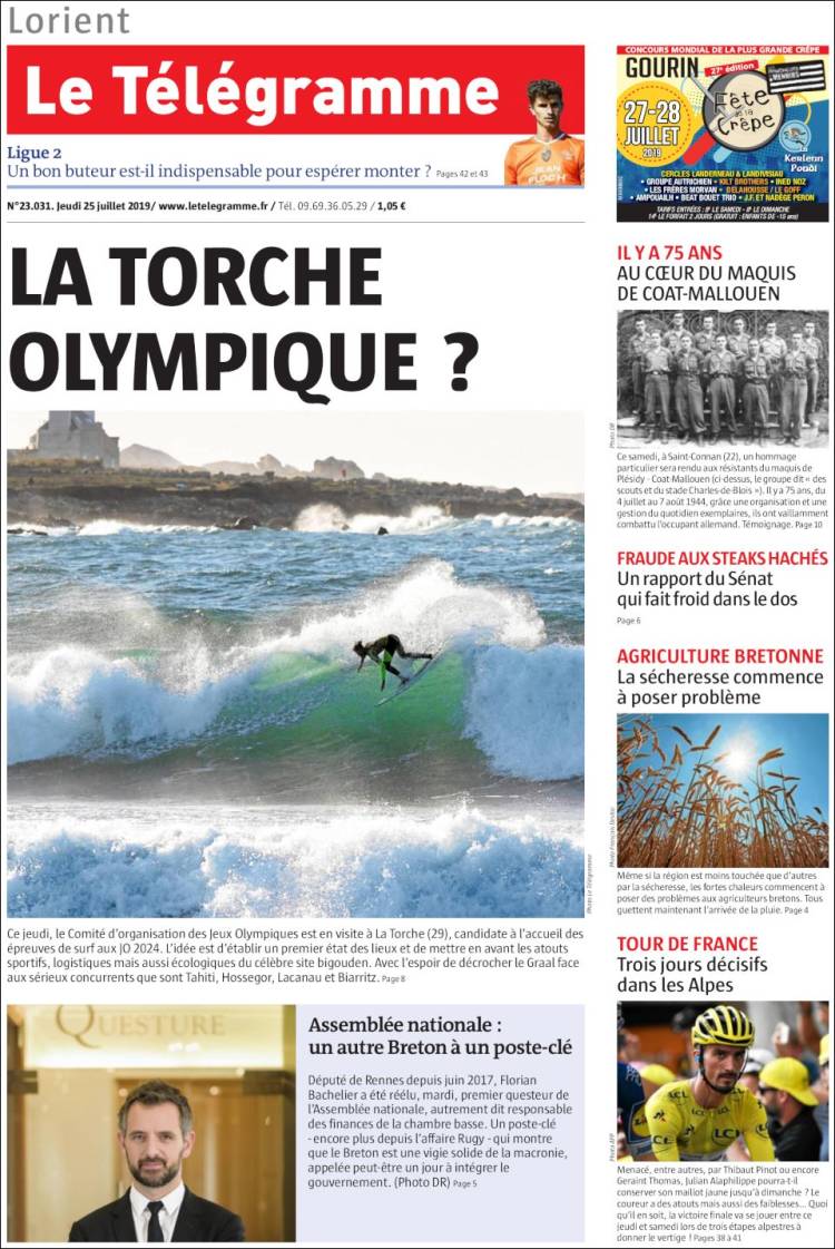 Portada de Télégramme (Francia)