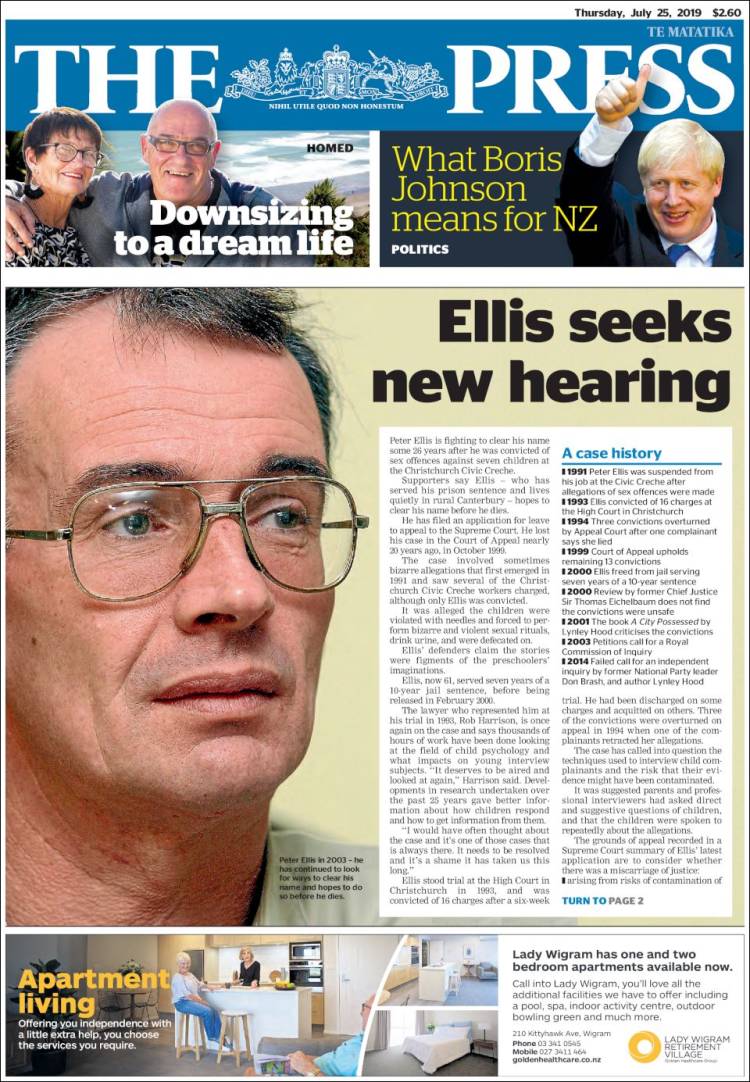 Portada de The Press (Nueva Zelanda)