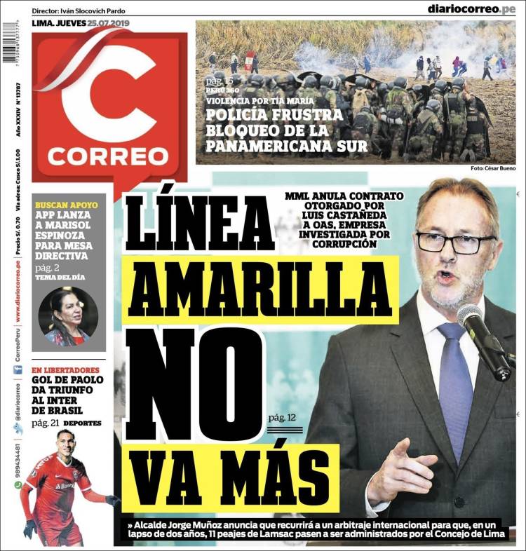 Portada de Diario Correo (Per&uacute;)
