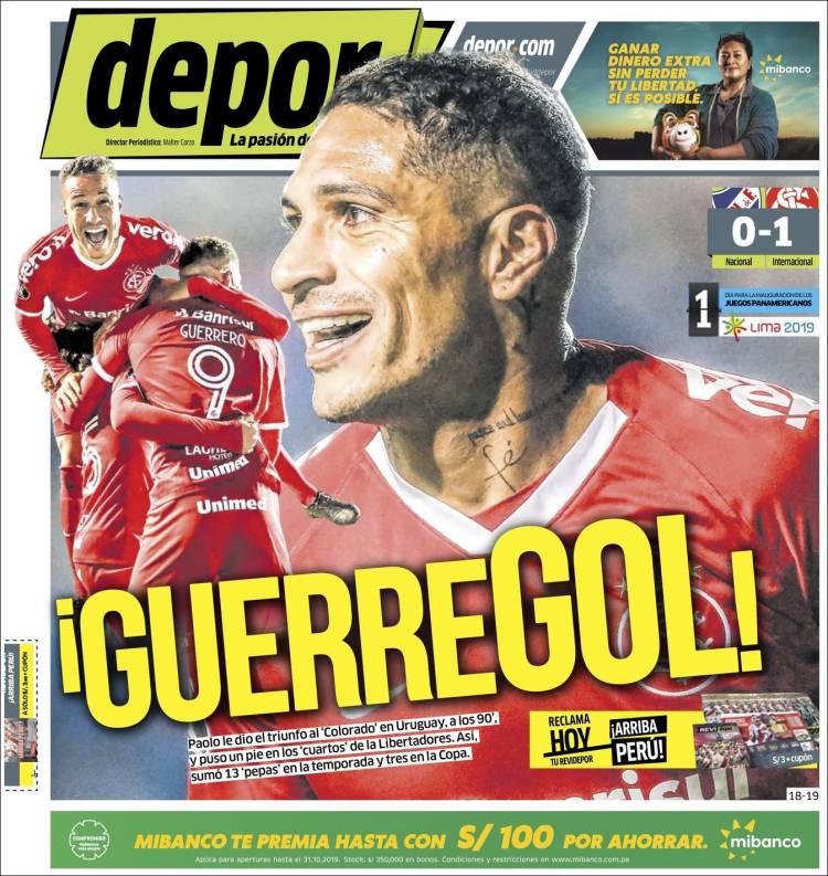 Portada de Depor (Per&uacute;)