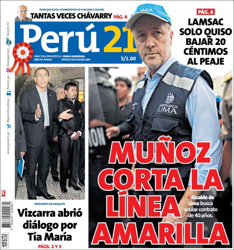 Portada de Perú 21 (Per&uacute;)