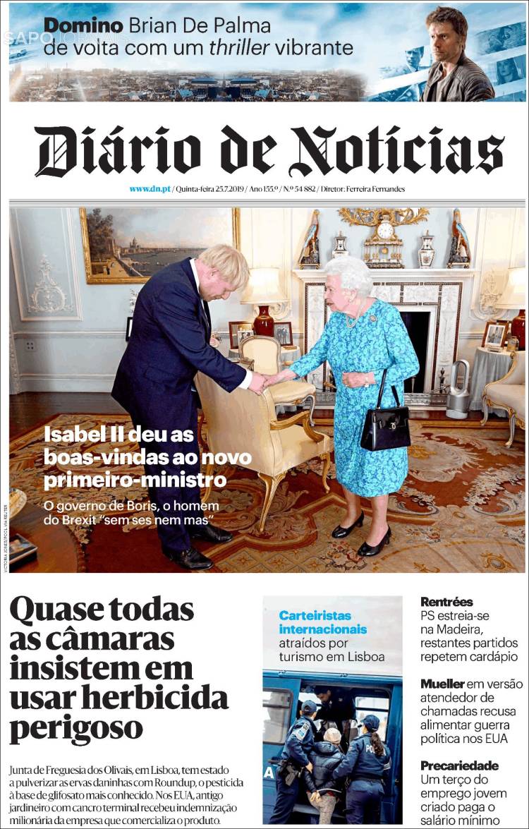Portada de Diário de Noticias (Portugal)