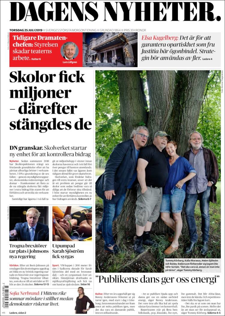 Portada de Dagens Nyheter (Suecia)