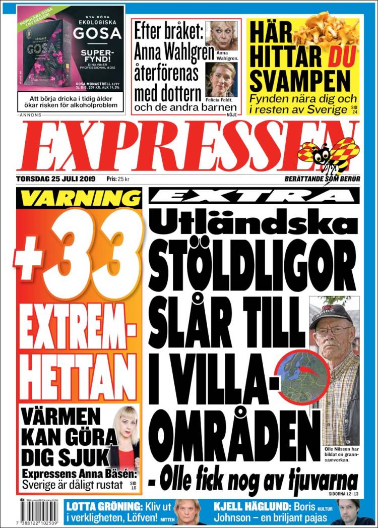 Portada de Expressen (Suecia)