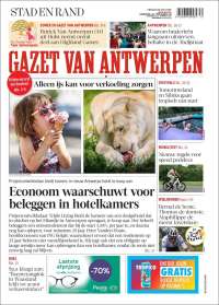 Portada de Gazet van Antwerpen (Bélgica)