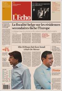 Portada de L'Echo (Bélgica)