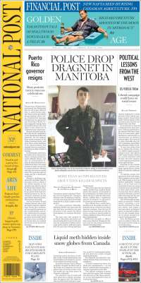 Portada de The National Post (Canada)