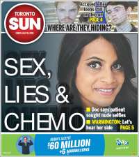 Portada de The Toronto Sun (Canadá)